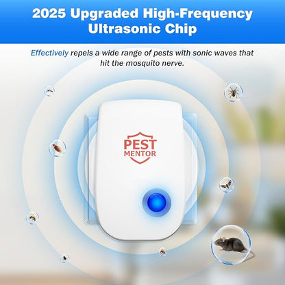 10 Pack Ultrasonic Pest Repellent, Electronic Plug-in for Rodents, Mosquitoes, Cockroaches, Spiders, Ants, and More, Safe, Silent, Energy-Efficient, Ideal for Home, Office, and Warehouse