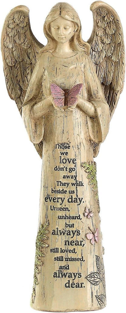 DUSVALLY Angel Statue, Garden Angel Figurines, Outdoor Sculptures and Statues, Praying Angel Resin, Statuary Garden Yard Décor Angel Collectible Sculptures, 10" H, Butterfly