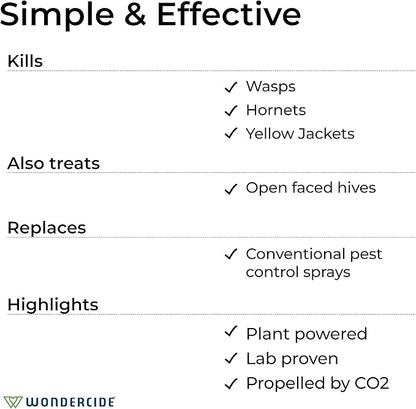 Wondercide - Wasp and Hornet Killer Aerosol Spray with Natural Essential Oils - Kill Wasps, Hornets,and Yellow Jackets - for Porch, Patio, and Outdoor Areas - Pet and Family Safe - 10 oz - 2 Pack