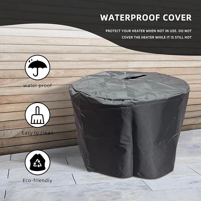 Afterglow Smokeless Fire Pit, 20.5" Round Wood Burning Stainless Steel Top & TerraFab Base, Firepit with Weather Cover Perfect for Outdoor Patio Garden, Dark Grey