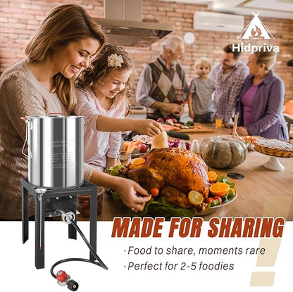 36QT Turkey Fryer Kit, Waterproof Cover & 12-inch Skimmer, 55,000BTU Propane Burner Stove, Aluminum Turkey Fryer Pot, Outdoor Deep Fryer, Crawfish Boiler with Basket