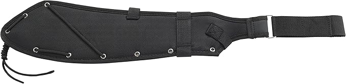 CRKT Halfachance Fixed Blade Parang Machete: 18 Inch Black Powder Coated Carbon Steel Parang Style Blade with Nylon Sheath for Survival, Hunting & Camping K920KKP