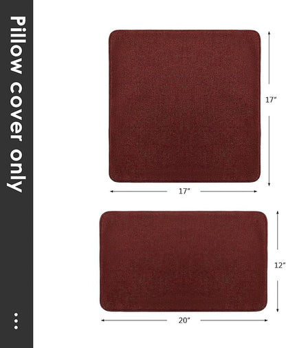 Outdoor Sunbrella Decorative Throw Pillow Covers Only, Pack of 4, 17"x17" & 20"x12" Water Repellent Replacement Lumbar Pillow Case for Patio, Couch, Sofa and Patio Furniture, Spectrum Brick
