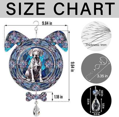 Weimaraner Dog Ears Wind Spinner, Weimaraner Wind Spinner Hanging for Yard and Garden V02