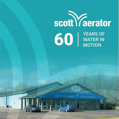 Scott Aerator 3/4 Horse Power 230V Muck Blaster - 150ft Cord | 3/4 Horse Power Aquasweep w/Truss Mount | Water Circulator | Water Agitator | Water Mover | Muck Blower