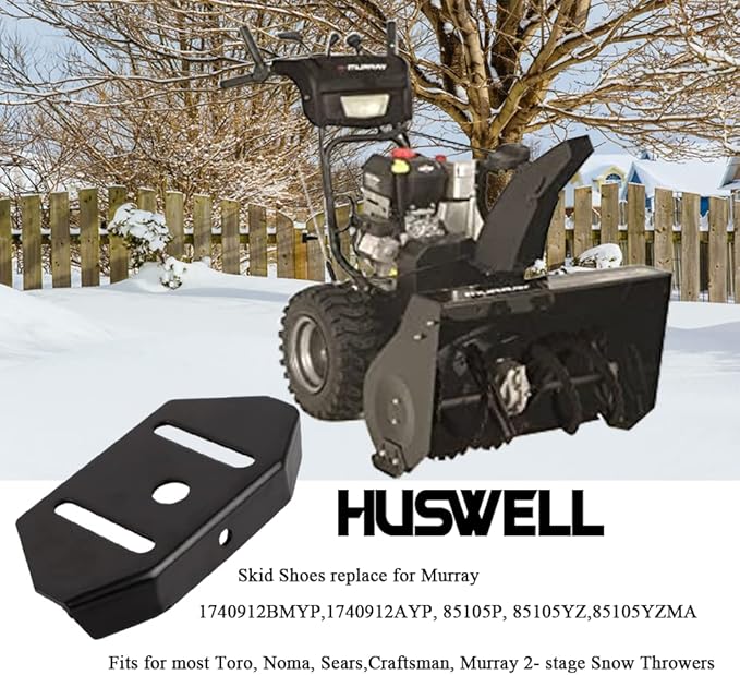 Snowblower Skid Shoes for Murray 1740912BMYP Craftsman Noma Snapper Snowthrower with Mounting Hardware(2 Pack)…