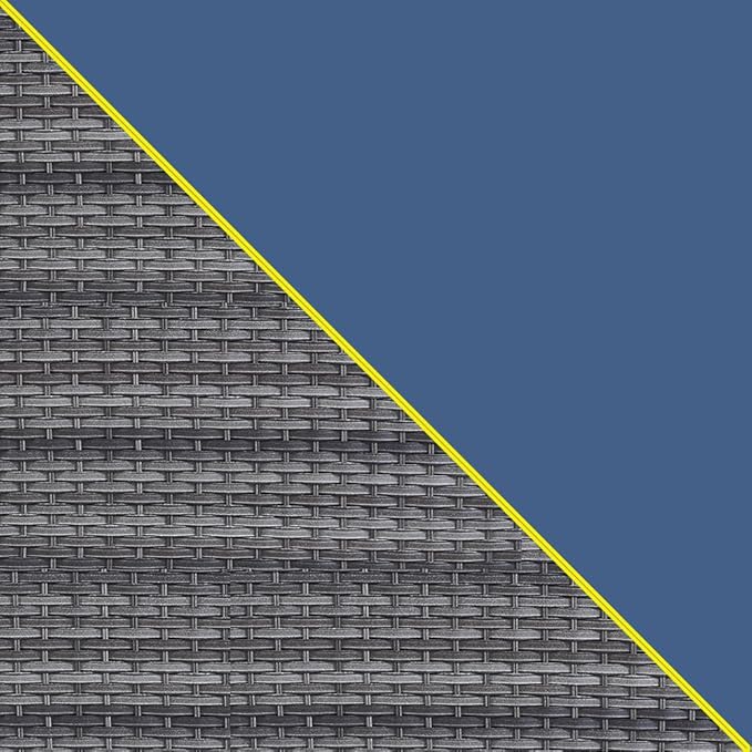 Wicker Outdoor Swivel Chairs Set of 4 with Fire Pit Table, 5 Pieces Patio Furniture Set with Fire Pit Table for Yard, Deck, Garden, Grey/Blue