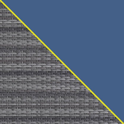 Wicker Outdoor Swivel Chairs Set of 4 with Fire Pit Table, 5 Pieces Patio Furniture Set with Fire Pit Table for Yard, Deck, Garden, Grey/Blue