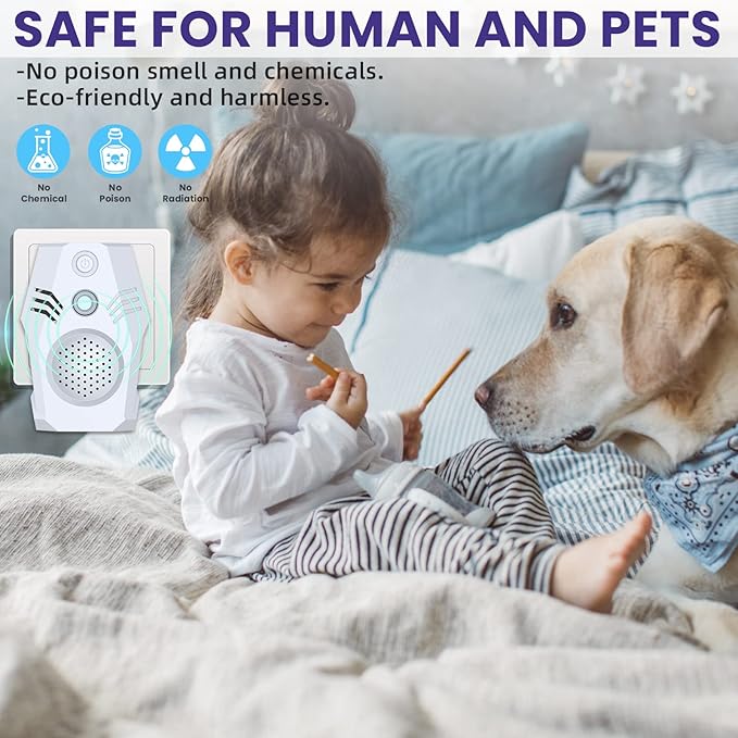 Superior Squirrel Repeller, Ultrasonic Squirrel Mouse Repellent Plug in, Electronic Rat Repeller, Repel Rodents, Mice, Rats, Squirrels, White
