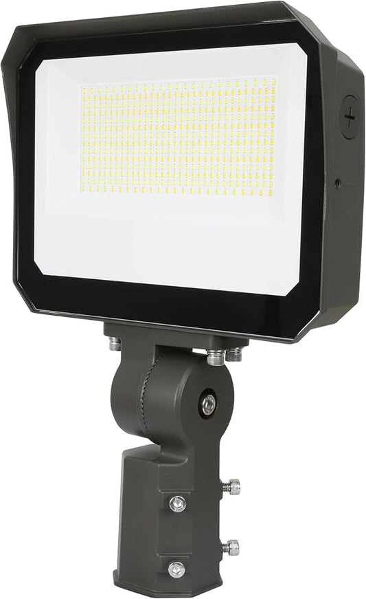 LAMPHOME LED Flood Lights Outdoor 100/120/150W W and 3000/4000/5000K Adjustable 19500Lm,Dusk-to-Dawn Sensor o Dawn Flood Light for Yard, Garage, Garden,UL Listed,Includes Knuckle Mount