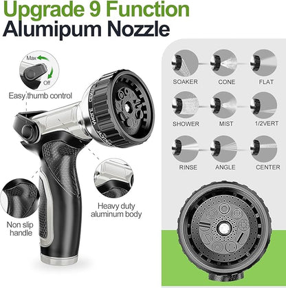 Garden Hose Metal 25 ft, Stainless Steel Water Hose with Upgrage Aluminum Nozzles, Flexible | Heavy Duty | Lightweight | No Kink | Anti-Bite Hose for Yard,RV Park, Outdoor Watering