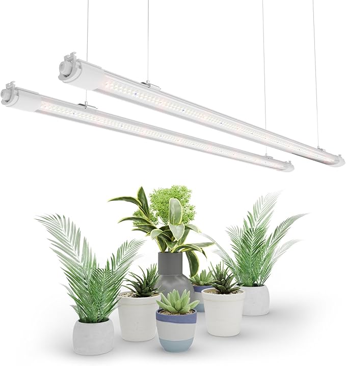 MARS HYDRO VG80, 4ft Led Grow Lights for Indoor Plants, 5000K Full Spectrum, 2x4 Coverage, IP65 Waterproof Linkable Under Canopy Plant Light Strip for Seedling Veg Flower (2x40W, 450W Equivalent)