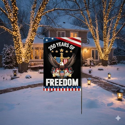 250 Years America Garden Flag,250th Anniversary USA Patriotic Banner Double-Sided with Eagle Design, 1776-2026 Commemorative (B_2.33 x 3.33 ft)