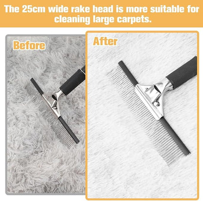 Big Carpet Rake with Long Handle, Making Carpets Fluffy Again, Clean Hair, Let Carpet Restore Softness