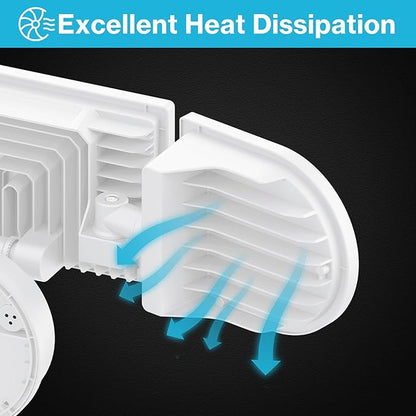 Olafus 130W Flood Lights Outdoor, 13000LM Super Bright LED Flood Light, IP65 Waterprooof Outdoor Flood Light Fixture, 3 Adjustable Heads, 6500K Exterior Security Lights for Yard, Garage, White