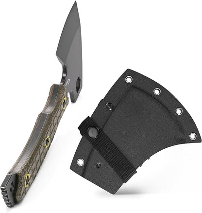 C1393 Camping Hatchet Survival Axe,DC53 Steel Blade with Micarta Handle Multitool Axe Hex Wrenches with Kydex Sheaths for Chopping Wood,Gardening,Outdoor Camping Hiking(Green)