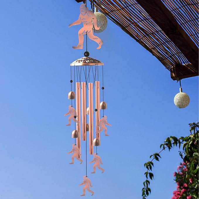 Handmade Bigfoot Wind Chime - Unique Wind Chimes for Outside Clearance, Garden Gift for Yard Decorations Outdoor, Perfect for Mom, Kids Meditation Lovers - Nursery, Patio Garden Decor