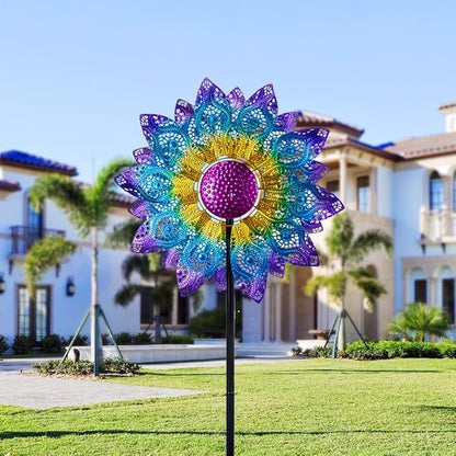 Large Wind Spinners Outdoor,Wind Spinner for Yard Metal Wind Sculptures & Spinners 82.8 Inch Windmill Kinetic Yard Art for Patio,Lawn & Garden Decor