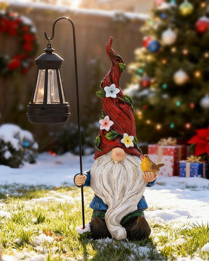 Garden Gnomes Outdoor Statue with Solar Lights,Solar Gnomes Decorations for Yard Outdoor gnome Decorations for Garden, Patio Gnome Gifts for Mom