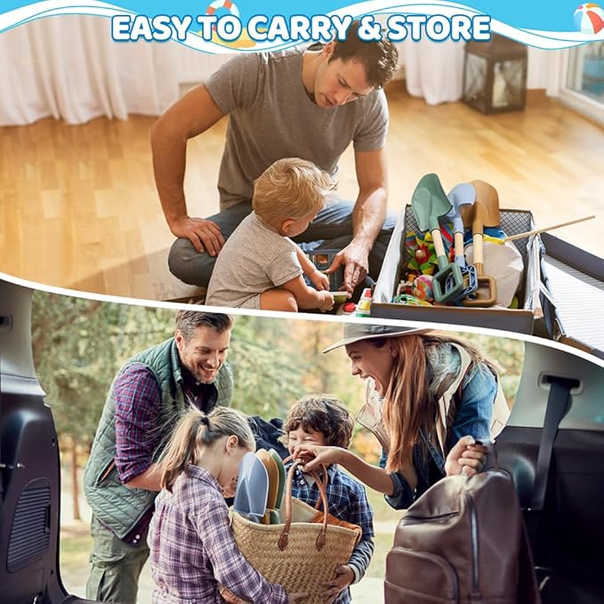 Dilabnda Kids Beach Sand Shovels, 16inch/40cm Sand Shovels for Garden, Large Beach Snow Spade Scoop for Kids Toddlers, Long Handle Plastic Wooden Shovel for Shoveling Digging Snowing (3PCS)