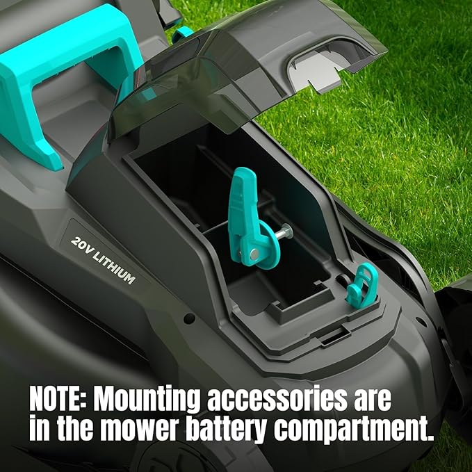 Electric Lawn Mower with Brushless Motor, 20V 13.2 inch Cordless Lawn Mower with 5-Position Cutting Height Adjustment, 2x4.0Ah Battery and Charger Included