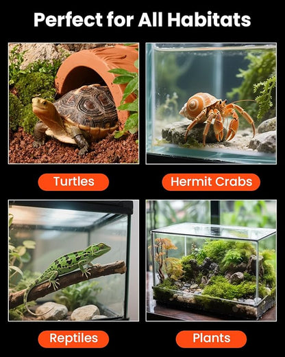 MQ Reptile Terrarium Heat Pad with LCD Digital Aquarium Thermometer, 11 x 16.5in Power Adjustment Under Tank Heater Mat for Pets, Small Animals, Seedling, 20W
