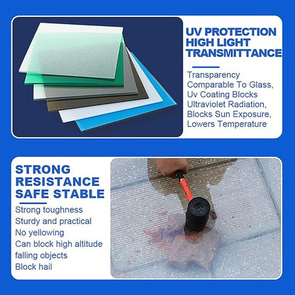 Greenhouse Panels Daylighting Roof Panels Transparent Greenhouse Panel Easy to Bend and Cut for Outdoor Gardens Greenhouses.(Transparent,6x3.3ft)