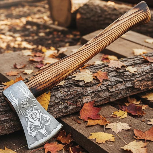 Splitting Axe Camping Chopping Hatchet Viking Tomahawk Battle Hunting Outdoor Solid Wood Handle 9912