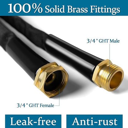 Garden Hose 100ft, Made of TPE(BetterThan PVC), with 10 Patterns Sprayer Nozzle, Ultra-Light & Flexible Water Hose with Solid Brass Fittings, Non-Shrinking, Drinking Water Safe Material