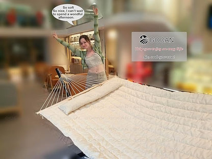 Mesh Hammock,Cotton Rope hammocks with Pad Chains Hooks Tree Straps fit Stands from 9' to 15' for Outside Indoor Patio Yard