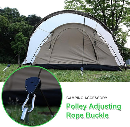 Rope Clip Hanger, 8 Packs 1/8 in Reinforced Adjustable Height Anti-Loose Design Metal Gears Clip for Growing Light Fixtures, Hanging Plants, 8 FT Length 150lbs Weight Capacity