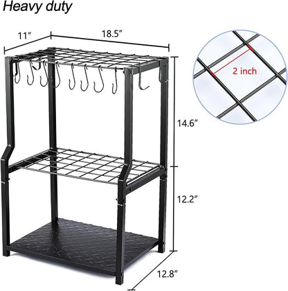Garden Tool Organizer,Yard Tool Rack Heavy Duty,Free Standing for Garage Corner,Garage Organization,Garage Organizers and Storage,Garden Tool Holder for Lawn,Shed,Outdoor,Metal