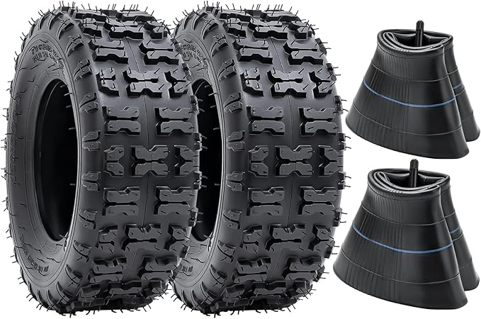2 PCS13x5.00-6 Tires and 13X5.0-6(5.0/4.0-6) Inner Tubes for 4 Wheelers ATV,Quad Lawn, Mower, Wheelbarrows, Go Kart,Snow Blower, Tractors, Hand Trucks, Trolleys, Mini Bike Tires (P-094)