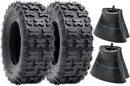 2 PCS13x5.00-6 Tires and 13X5.0-6(5.0/4.0-6) Inner Tubes for 4 Wheelers ATV,Quad Lawn, Mower, Wheelbarrows, Go Kart,Snow Blower, Tractors, Hand Trucks, Trolleys, Mini Bike Tires (P-094)