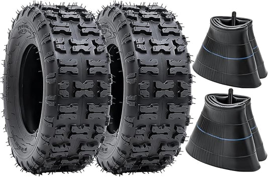 2 PCS13x5.00-6 Tires and 13X5.0-6(5.0/4.0-6) Inner Tubes for 4 Wheelers ATV,Quad Lawn, Mower, Wheelbarrows, Go Kart,Snow Blower, Tractors, Hand Trucks, Trolleys, Mini Bike Tires (P-094)