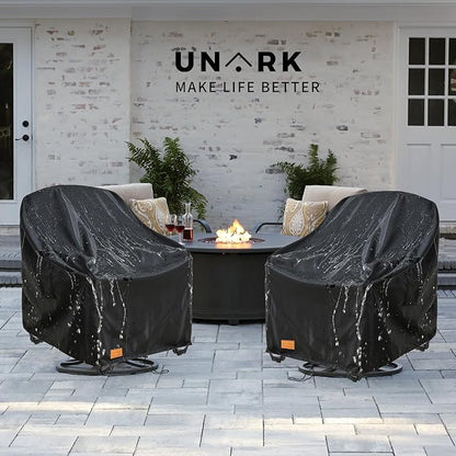 Outdoor Swivel Chair Covers Waterproof 1 Pack, Outdoor Chair Covers Patio Furniture Cover for Deck Patio Swivel Chair Heavy Duty, 30 W x 34 D x 36 H inches,Black