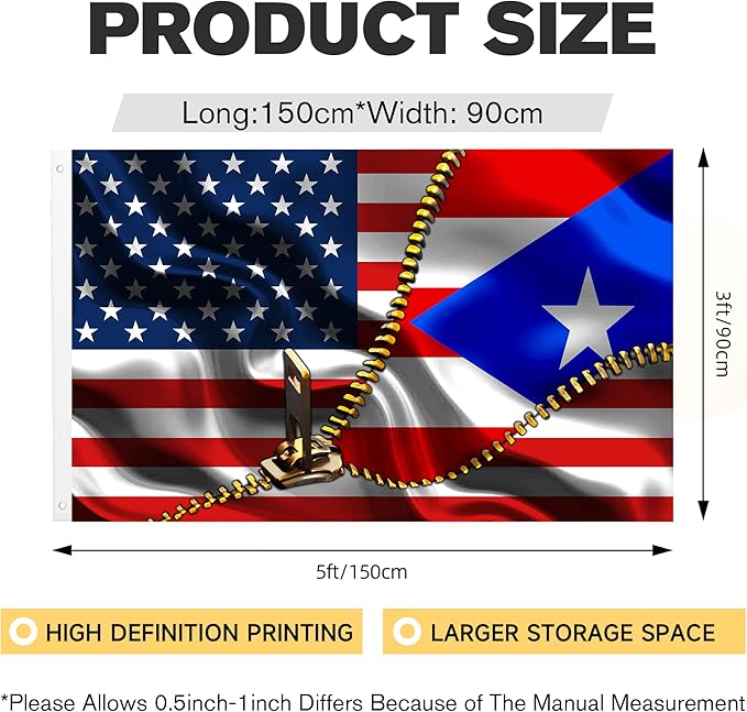 Vintage American America Usa Puerto Rico Puerto Rican Flags For Outside Yard 3x5 Ft Double Sided Printed 100d Polyester Lightweight Garden Welcome Outdoor Banner Brass Grommets