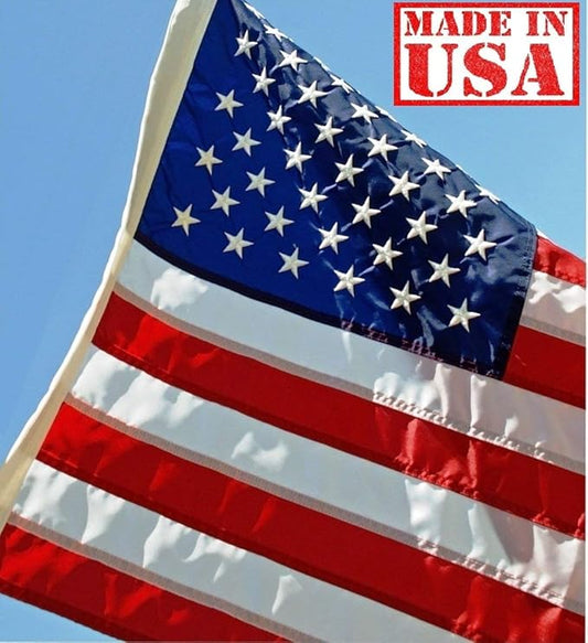 US Flag Factory - 2.5x4 FT US American Flag (Embroidered Stars, Sewn Stripes) Outdoor SolarMax Nylon Flag - Made in America - Premium Quality (2.5x4 FT)