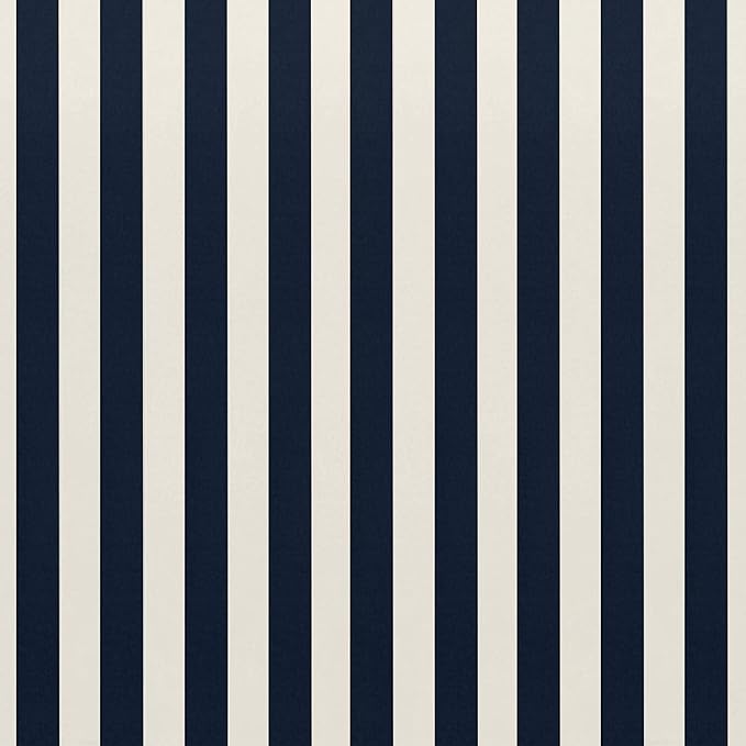 RSH DECOR Deep Seating Cushion with Pillow Back | 23” x 25” x 5" Seat | Water and Fade-Resistant Spun Fabric | Made in USA | Outdoor Chair Cushion Set for Patio Furniture (Navy Blue & White Stripe)