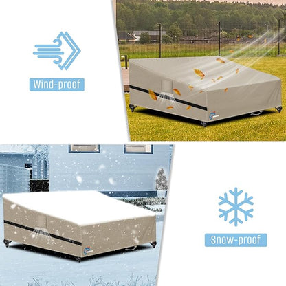 SIRUITON Garden Patio Rattan Daybed Cover Patio Bed Cover 69" W x 71" D x 31.5" H,Heavy Duty 420D Oxford Waterproof Outdoor Double Sofa/Patio Bed Lounger Covers