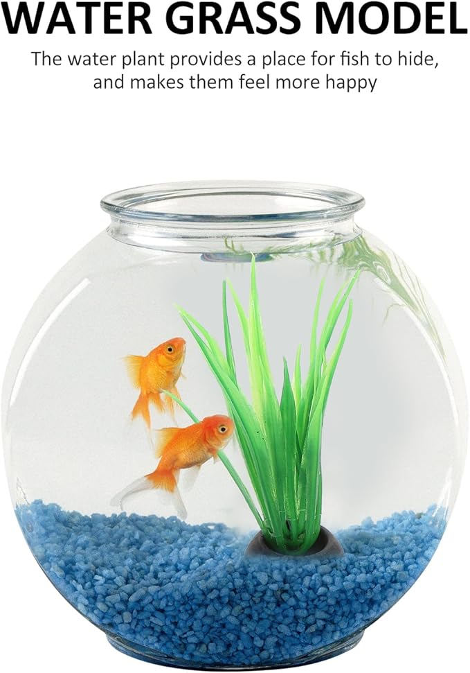 20pcs Fish Tank Decorations Set Aquarium Plants, Colorful Artificial Decor - Mini Plastic Water Plants Grass Accessories for Betta Goldfish Turtle, Random Color