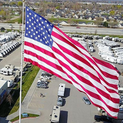 American Flag - Heavy-Duty US Flag - Embroidered Stars - Nylon USA Flag Built for Outdoors - Sewn Stripes - UV Protection - Brass Grommets (15x25 ft)