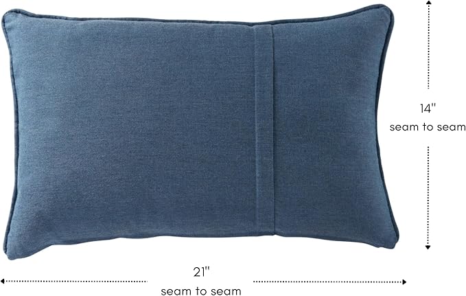 Greendale Home Fashions Sunbrella 21'' x 14'' Rectangle Outdoor Throw Pillow with Removable Cover (Set of 2), Spectrum Denim
