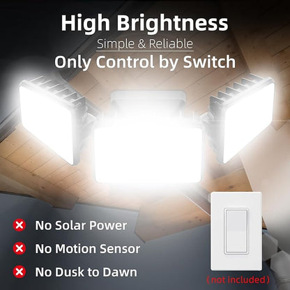 LED Flood Lights Outdoor 120W, 12000lm LED Security Light, High Brightness 4500K Warm White Light with IP66 Waterproof Exterior Floodlights for Yard, Garden,Playground
