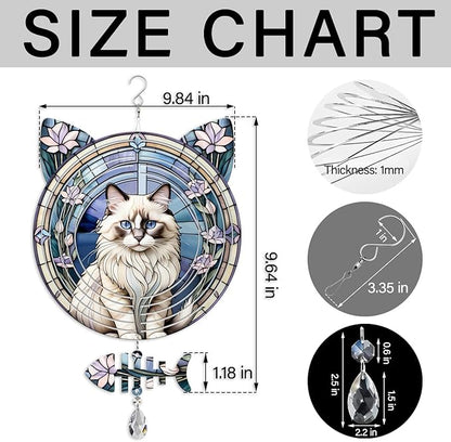 Ragdoll Cat Wind Spinner, Ragdoll Cat Wind Spinner Hanging for Yard and Garden