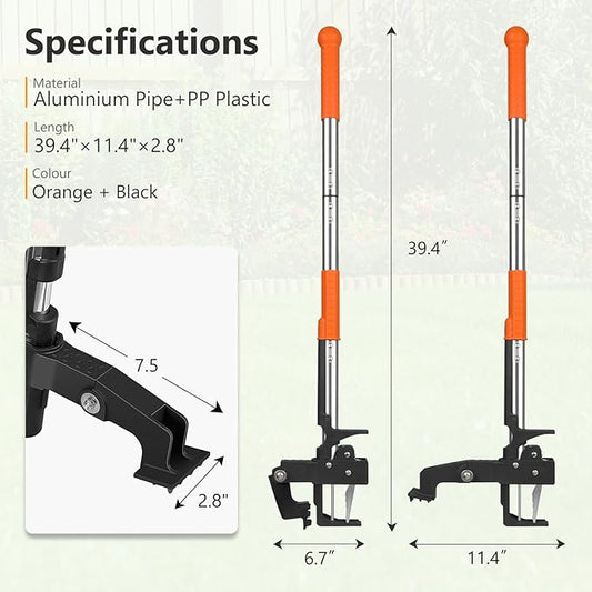 SHANTRA Weed Puller Tool, 4-Claw Stand Up Weed Puller Tool with Long Handle, Garden Weeder Puller Heavy Duty Stand Up Weeder, Weeding Tool for Lawn, Yard, Garden, Crabgrass, Dandelion Picker