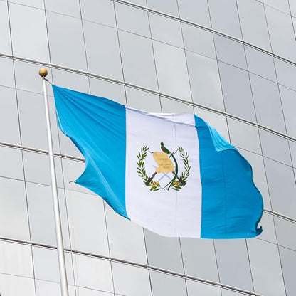 Guatemala Guatemalan Flag 3x5 ft Outdoor, Double Sided 3 Ply Heavy Duty Guatemala National Country Flag, 100% Quality Polyester Guatemalan Banner with Brass Grommets 4 Rows Stitches