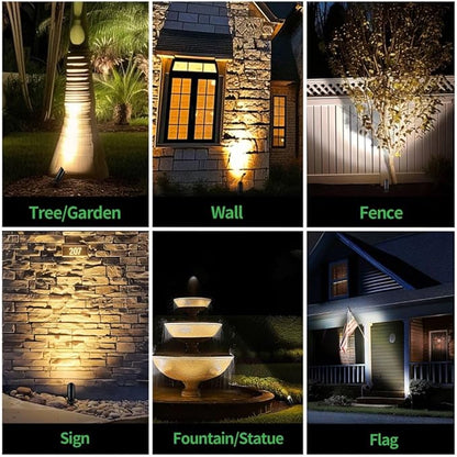 Landscape Spotlights, Black Low Voltage LED Outdoor Lighting, IP65 Waterproof Aluminum uplight for Yard House Porch Without MR16 Bulb 8 Pack