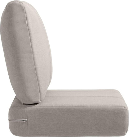 Luxury 24x24x6 Inch Kitty Outdoor Cushions - Water Resistant 1 Set Zippered Patio Chair Back&Seat Cushion for Wicker Dining Rocking Swivel Chairs Loveseat Couch Sectional Sofa - Beige
