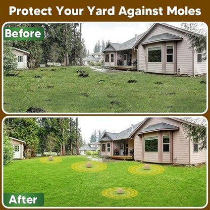 Mole Repellent, Gophers Repellent, Vole Repellant Outdoor, Armadillo Repellant Garden, Moles Control, Groundhog Repellents, Gopher Deterrent for Lawn, Keep Vole Out of Your Yard, Safe to Use-8P